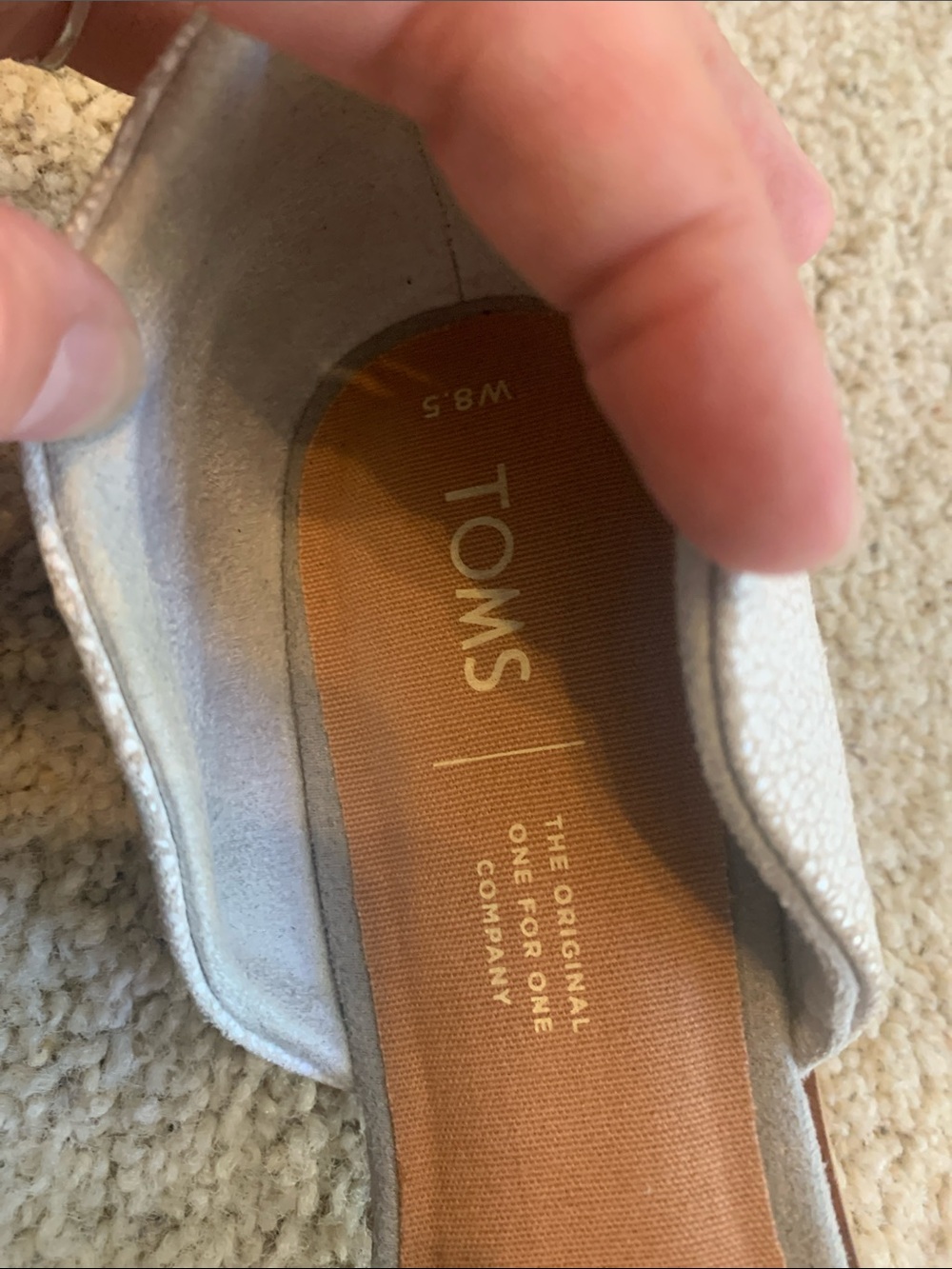 TOMS Light Gray Suede D'Orsay Flats - Picture 11 of 12